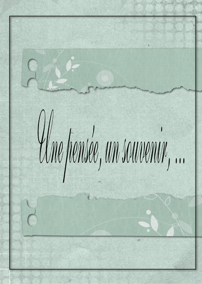 Une pens&eacute;e, un souvenir